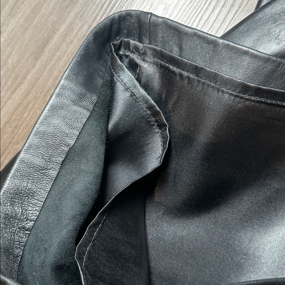 Wilson Leather Black Window Frame Seam Leather Pencil Skirt - 2 - Picture 7 of 7